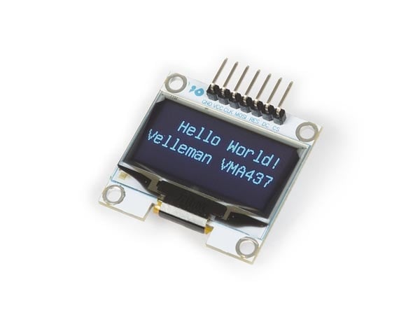 Velleman 1.3" oled scherm for Arduino® (SH1106 driver, SPI)