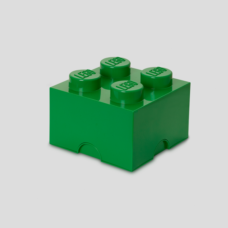 Storage box LEGO® brick 2x2 green